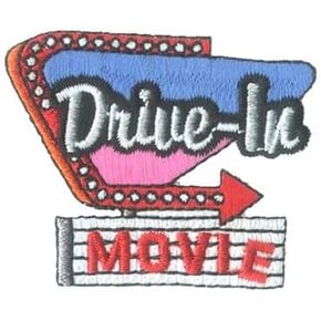 Drive-in Movie Iron On Patch Movies Throwback Old School Fun Patch Perfect for Jackets, Hats, Backpacks and More
