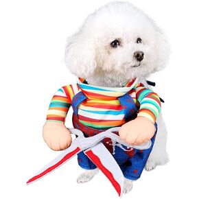 NACOCO Dog Halloween Scissors Style Doll Costume Pet Christmas Cosplay Adjustable Doll Funny Special Clothes Puppy Party Clothes for Small Dogs Cats (Small)