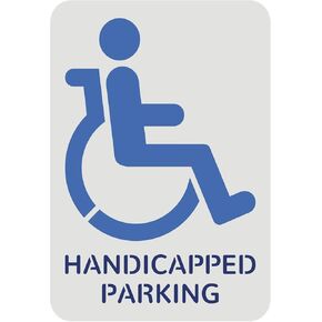 FINGERINSPIRE Handicap Stencil Template 11.7x8.3 inch Plastic Handicap Painting Stencil Handicap Symbol with Handicapped Parking Word Reusable DIY Stencil for Parking Lots and Parking Spots