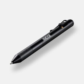 The Ridge Bolt Action Ballpoint Pen | Metal Retractable Compact Writing Instrument | Textured Grip & Internal Pressurized Refill | Royal Black