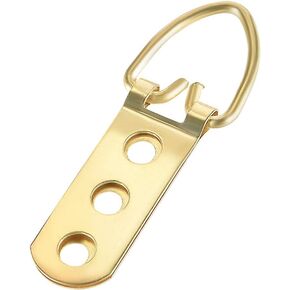 uxcell D Ring Picture Hangers, 64mm x 22mm Golden Assortment Kit for Photo Hanging Solutions, 20 Pcs