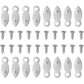 HARFINGTON 100Pcs Picture Frame Backing Hardware Clips with 100Pcs Screws Photo Frame Turn Button Fasteners Picture Frame Backing Clips for Craft Hanging Pictures Drawing, Silver Tone