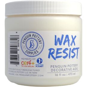 Penguin Pottery Ceramic Wax Resist for Pottery Glaze, Clay Glaze, Slip Clay - Use Pottery Wax Resist with Underglazes in Pottery Kiln - Alternative to Latex Resist for Pottery (1 Pint | 473 ml)