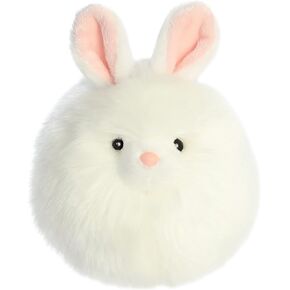 Aurora® Vibrant Spring Bunny Puff Stuffed Animal - Decorative Charm - Endless Fun - White 5 Inches