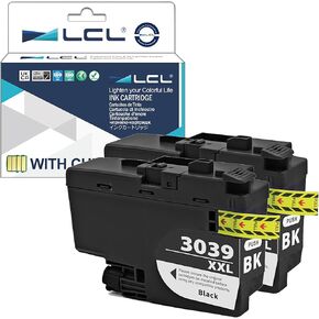 LCL Compatible Ink Cartridge Pigment Replacement for Brother LC3039 XXL LC3039XXL LC3039BK MFC-J5845DW MFC-J5845DW MFC-J5945DW MFC-J6945DW MFC-J6545DW MFC-J6545DW XL (2-Pack Black)