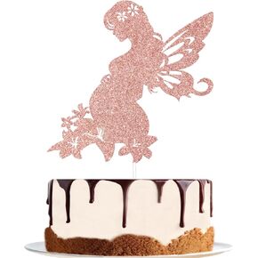 Pregnant Fairy Cake Topper, Fairy Baby Shower Cake Topper, Secret Garden Baby Shower Decorations, Fairycore Baby Shower Supplies Rose Gold