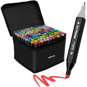 80 Colors Alcohol Markers Dual Tip Drawing Markers Set Marker Pens, plus 1 Colorless Blender Pen, Perfect for Painting, Coloring, Sketching and Artist Illustration