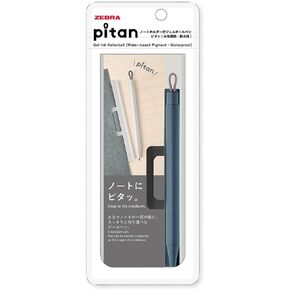 Zebra P-JJ115-BGR Gel Ballpoint Pen Pitan 0.5mm with Note Holder, Blue Gray