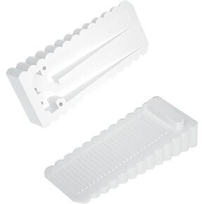 HOMOTEK 4 Pack Wedge Rubber Door Stops - Non-Slip Stoppers for Narrow Gaps 5-10mm, Stackable up to 15-45mm - White Floor & Wall Protector for Door Bottom