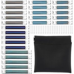 UNICRAFTALE 25Pcs 5 Sizes Metal Internal Flex Frames Handbag Flex Spring Clip Bag Kiss Lock Purse Frame Flex Kiss Clasps Spring Clips Hooks Handbag Hinges Clip for DIY Craft Coin Purse Bag