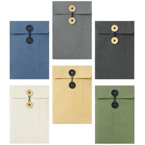 6pcs Kraft String Envelope File Folder, Paper Envelope File Bag File Document Holder Storage Pouch Organizer for Office Schools Supplies