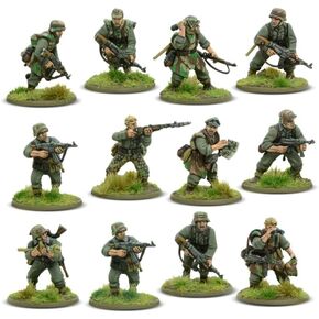 Wargames Delivered Bolt Action Introductory Set - 12 28mm Miniatures of German Grenadiers & US Rangers, Farmhouse Scenery, Token, Dices, Guide, Gaming Mat - Action Figure Mode Kit by Warlord Games