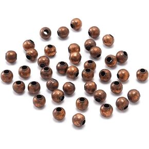 300Pcs/lot 3mm Antique Copper Round Spacer Beads Smooth Ball End Seed Metal Beading and Jewelry Making Findings Accessories Supplie Beads and Bead Assortments (0.12inch)