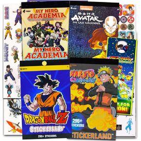 Mega Anime Sticker Set for Teens - Bundle with 900+ Anime Stickers Featuring Naruto, Dragon Ball, Avatar, and My Hero Academia | Bulk Anime Stickers