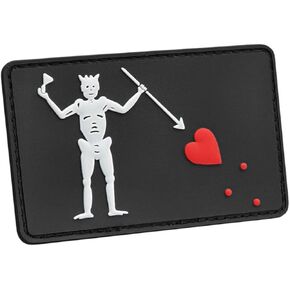 Blackbeard Patch PVC Pirate Patch [Blackout Subdued] Compatible with Velcro Patches for Backpacks Hat Patches for Caps PVC Patches