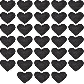 MECCANIXITY Solid Rose Pink Small Heart Patch Appliques Embroidered Patches Garment DIY Embellishments 2.6x2cm/1x0.8 Inch for Vest Clothes Backpacks Hats, DIY Crafts Caps, Pack of 33