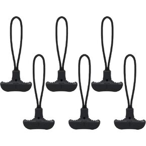Honbay 6PCS Heavy Duty T Shaped Nylon Zipper Pulls Zipper Tags Zipper Extension Replacement for Backpacks, Luggage Bags, Clothes (6 Colors)