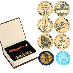JUPPE 6PCS Dead Star Wax Seal Stamp Set, Personalized Sealing Wax Stamp Kit, Wedding Birthday Party Invitation Seal Stamp (Style-6)
