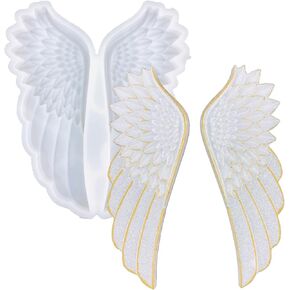 1Pair Angel Wings Molds Left & Right Wings Epoxy Resin Casting Silicone Mold, 1Pair Super Large 6.3" x 2.4"