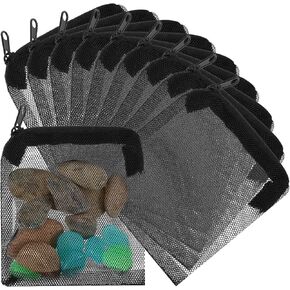 10 Pcs Aquarium Media Bags, 3.9" X 4" Filter Media Bag Small Media Bags for Aquarium Aquarium Filter Bags with Zipper Reusable Filter Bags for Fish Tank Activated Carbon (Black)