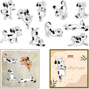 Threetols Dog Clear Stamps for Card Making, Cartoon Cute Dogs Clear Rubber Stamps Animal Stamps for Holiday Card Making DIY Scrapbooking Transparent Album Decor Paper Craft