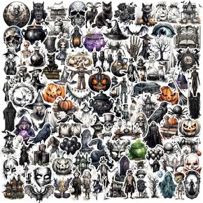111 PCS Halloween Decorations - Vinyl Glitter & Cartoon Ghost Stickers (111pcs)