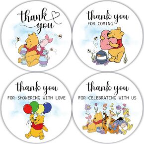 80Pcs A Little Yummy for Your Tummy Honey Jar Stickers Thank You Labels, Baby Shower Gender Reveal Stickers Decorations Bee, Winnie Baby Shower Stickers Birthday Party Decorations, 2 Inch