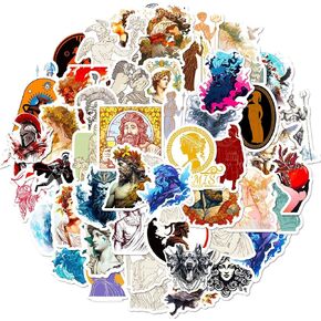 Greek Mythology Stickers, 60Pcs Greek Mythology Characters Water Bottle Stickers Pack Vinyl Party Gifts Decor Laptop Notebook Skateboard Luggage Decal for Kids Teens Girls Adult (Greek Stickers) in Saudi Arabia