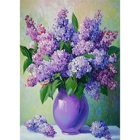 EOBROMD Flower Paint by Numbers for Adults, DIY Paint by Number Kits for Beginner on Canvas, Paint by Numbers Adult Kit Drawing Arts and Crafts for Gift Home Wall Decor 12x16inch