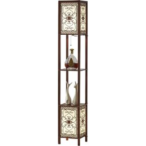 Artiva USA Infinity Heart Shelf Floor Lamp, Dark Walnut, 64"" h