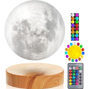 VGAzer Levitating Moon Lamp,Floating Moon lamp,Floating and Spinning in Air Freely with 3D Printing Moon Lamp Has 16 Colors 20 Modes for Unique Christmas Gifts,Room Decor,Office Toys