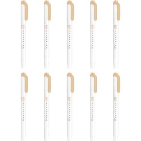 Zebra B-WKT7-MBE Highlighter, Mild Beige, 10 Count