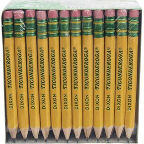 Ticonderoga Golf Pencils With Erasers, #2 HB Lead, Yellow, Pack Of 72