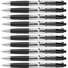 Schneider Gelion+ Gel Pen ، قابلة لإعادة التعبئة وقابلة للسحب ، حبر هلام ، 0.7 مم ، برميل شفاف ، حبر أسود ، صندوق من 10 أقلام (101001)