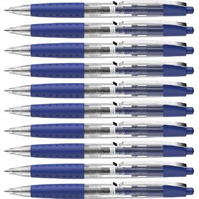 Schneider Gelion+ Gel Pen, Refillable and Retractable, Gel Ink, 0.7 mm, Transparent Barrel, Green Ink, Box of 10 Pens (101004)