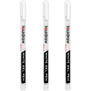 White Gel Pens Set of 3 For Art, Black Paper 0.8mm Fine Point Gel Pen For Artists, Highlights, Drawing, Writing & Sketching Designs