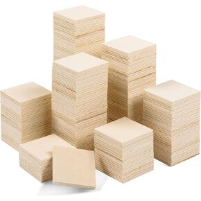 AWIZOM 120 Pcs Wooden Squares for Crafts 2 x 2 Inch Wooden Square Cutouts Tiles 1/4 Inch Thick Unfinished Wooden Blocks Blank Wood Square Pieces for DIY Crafts, Engraving, Wood Burning, Painting