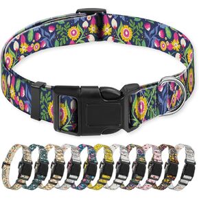 Dog Collar, Cute Puppy Collar, Funny Pet Collar, Adjustable Soft Dog Collars for Medium Dogs Green White Plaid