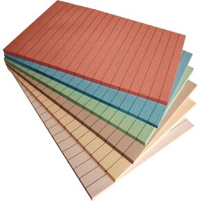 Lined Sticky Notes 4x6 Inch,6 Vintage Colors Self-Stick Note Pads,Ruled Post Stickies Super Sticking Power Memo Pads,6 Pads,45 Sheets/Pad