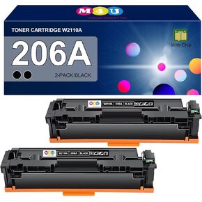 206A Black Toner Cartridges(with Chip) Compatible with 206A Black Toner Cartridges W2110A, Working for Color Laser Jet Pro MFP m283fdw M283cdw M255dw M283 Printer(2 Pack, Black)