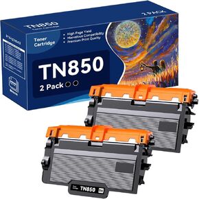 TN850 Toner Cartridge Compatible for Brother TN 850 TN-850 TN820 TN-820 High Yield Work with HL-L6200DW MFC-L5800DW HL-L5100DN MFC-L5850DW MFC-L6700DW DCP-L5600DN Printer (2 Black)