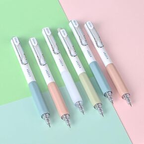 BAYTORY 6Pcs Retractable Gel Pens, 0.5mm Fine Point Black Ink Pen, Quick Dry Smooth Writing No Bleed, Aesthetic Pens for Journaling Note Taking Sketching (Pastel)