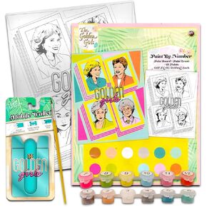 مجموعة هدايا Golden Girls Paint - حزمة Golden Girls Meashandise مع Golden Girls Paint by Number Page بالإضافة إلى Golden Girls Mobile Wallet | تفضل حفلة الفتيات الذهبيات