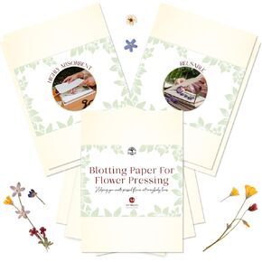 Blotting Paper for Flower Press by Berstuk® • Large A4 Flower Press Paper • Highly Absorbent and Reusable Herbarium Paper • Pack of 10 Blotter Paper Sheets