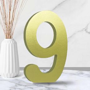 AOCEAN 6 Inch Golden Wood Numbers Unfinished Wood Numbers for Wall Decor Decorative Standing Numbers Slices Sign Board Decoration for Craft Home Party Projects (0)