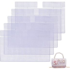 CHGCRAFT 5Pcs Plastic Mesh Canvas Sheets Bottom Shaper Pads Purse Making Template for Yarn Crochet Embroidery Craft for Acrylic Yarn Crafting Knit Crochet Projects