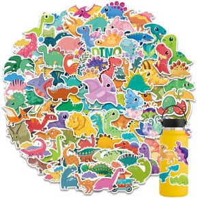 100pcs Dinosaur Stickers for Kids, Cute Waterproof Cartoon Dinosaur Stickers for Kids Water Bottle, for Teen Girl Scrapbook Laptop Skateboard Computer Stationery Luggage, Teaching Rewards