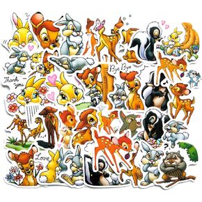 Bambi Stickers 34 Pcs Waterproof, Removable,Lovely,Beautiful,Stylish Teen Stickers, Suitable for Boys and Girls in Water Bottles,Phones,Guitar, Suitcase Durable Vinyl