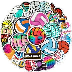 200PCS Waterproof Volleyball Stickers - Large Vinyl Volleyball Stickers for Water Bottles, Volleyball Gifts for Teen Girls Team Coach Players