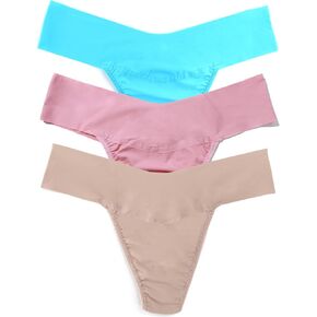 Hanky Panky Women's Breathe Natural Thong 3-Pack, Heights/Rainy Day/Aromatherapy